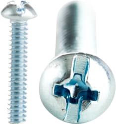 Cully / Mineralac - Cully 52232J 6-32 x 2" Round Head Machine Screw, Phillips/Slotted Combo - Zinc (100/Jar)