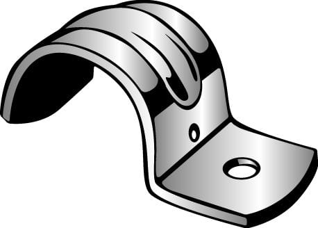 Minerallac Co. - Minerallac MED30SS 1/2 Inch Stainless Steel Medium Duty 1-Hole EMT Conduit Strap
