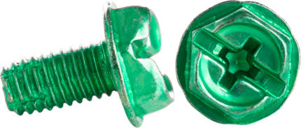 Cully / Mineralac - Cully 80006J Green Grounding Screw - Zinc (100/Jar)