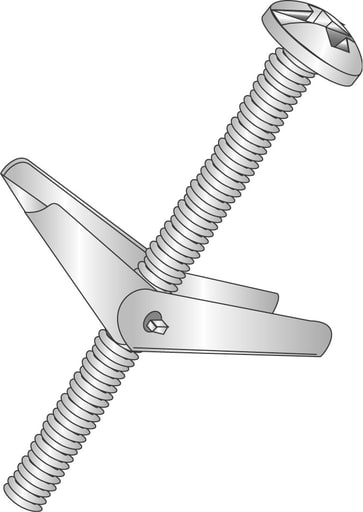 Cully / Mineralac - Minerallac 58348 3/16 x 3 Inch Zinc Plated Steel Square/Slotted Mushroom Head Toggle Bolt with Wing