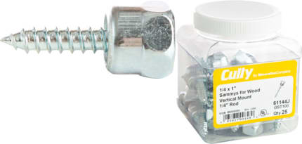 Cully / Mineralac - Cully 61147J 1/4 x 1" Sammys® for Wood, Vertical Mounting, 1/4" Rod, Model #GST 10. Jar Package