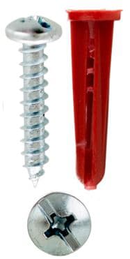 Cully / Mineralac - Cully 39821 #10 Phillips/Slotted Pan Head Red Conical Anchor Kit, #10 x 1" (100), #10-12 (100), Includes 1/4" Carbide Drill Bit