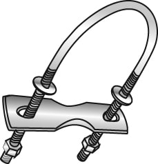 Cully / Mineralac - Cully 67005 5 x 2-3/8" U-Bolts with Nuts & Plates, Zinc