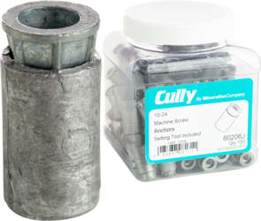 Cully / Mineralac - Cully 60206J 10-24 Lead Machine Screw Anchors. Jar Package