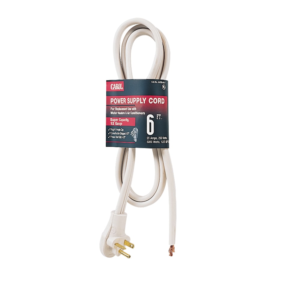 Carol Cable - Carol 04195.60.17 14/3 Air Conditioner Replacement Cord, Type-SPT3 125V 15A 1875W, NEMA 5-15P, 6ft Length