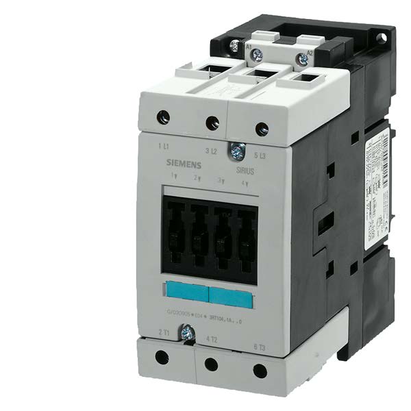 Siemens - Siemens 3RT1045-1AK60 110/120 VAC 120 Amp 75 Hp 3-Phase 3-Pole 3NO Screw Terminal IEC Contactor