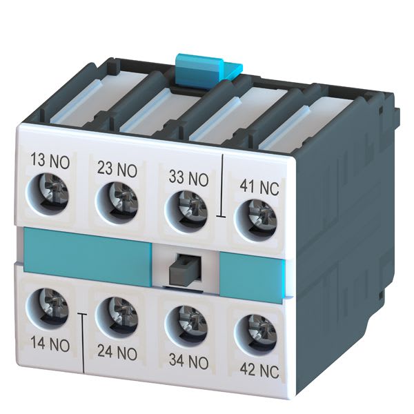 Siemens - Siemens 3RH1921-1FA31 230 Volt 6 Amp 4-Pole 3NO 1NC Screw Terminal Contactor Auxiliary Switch Block