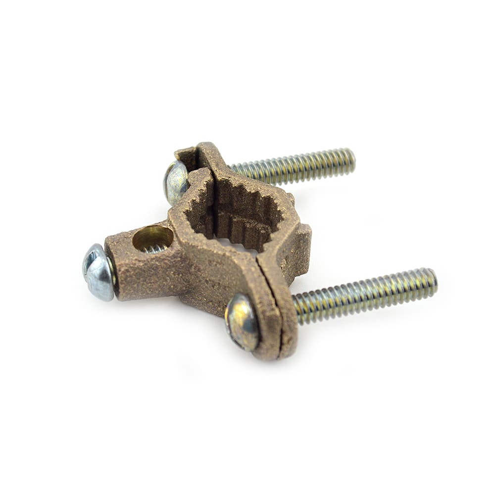 Bridgeport Fittings - Bridgeport 1309-B 1/2" - 1" Bare Wire Ground Clamp, Brass