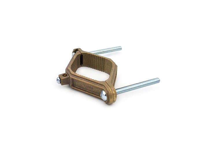 Bridgeport Fittings - Bridgeport 1315-B 2-1/2" - 4" Bare Wire Ground Clamp, Brass