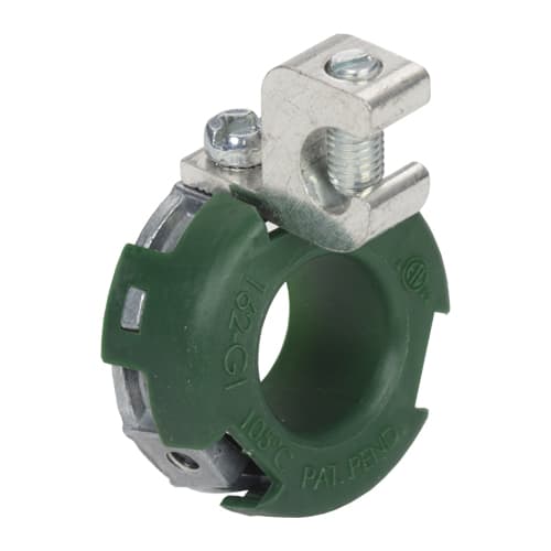 Bridgeport Fittings - Bridgeport 162-GI 3/4" Insulated Grounding Locknut w/ 14-4 Lug, Zinc Die Cast