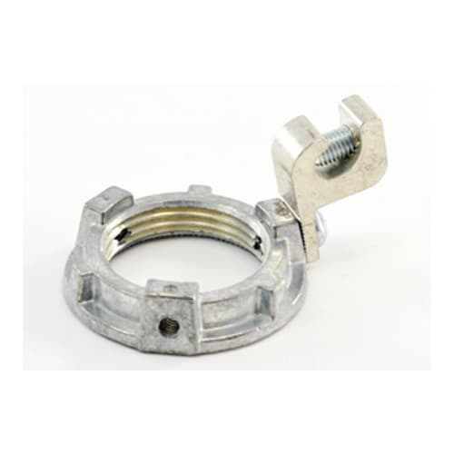 Bridgeport Fittings - Bridgeport 163-G 1" Grounding Locknut, 14-4 Lug, Die Cast