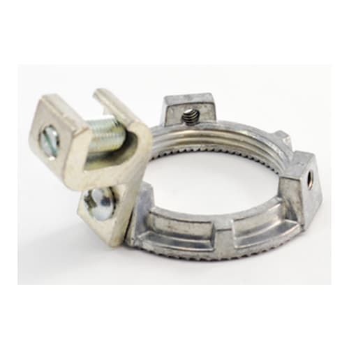 Bridgeport Fittings - Bridgeport 165-G 1-1/2" Grounding Locknut, 14-1/0 Lug, Die Cast