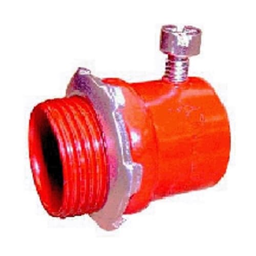 Bridgeport Fittings - Bridgeport 231-SR 3/4" EMT Set Screw Connector, Steel - Fire Alarm Red