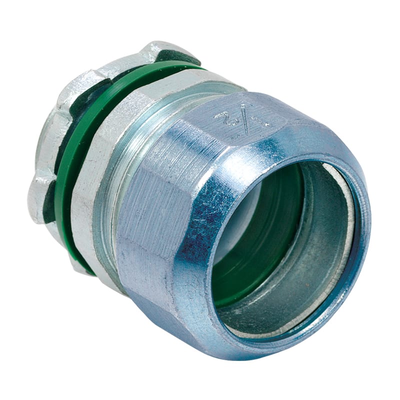 Bridgeport Fittings - Bridgeport 250-SRT 1/2" EMT Raintight / Concrete-tight Compression Connector, Steel