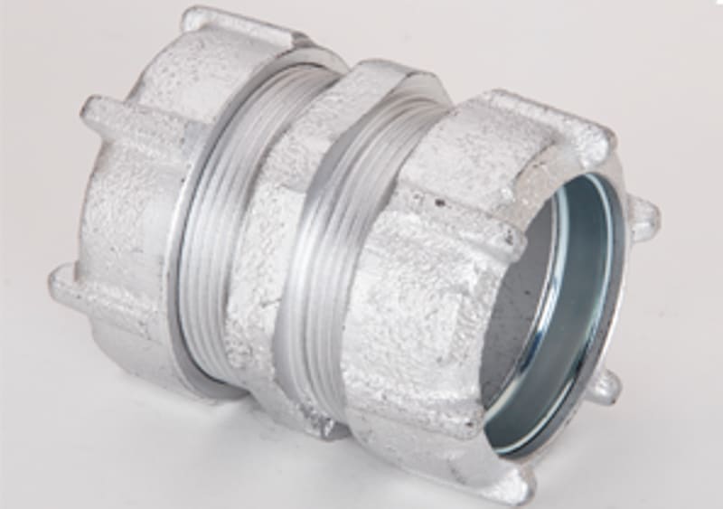 Bridgeport Fittings - Bridgeport 3103 1-1/4" Rigid/IMC Conduit Compression Coupling, Malleable Iron