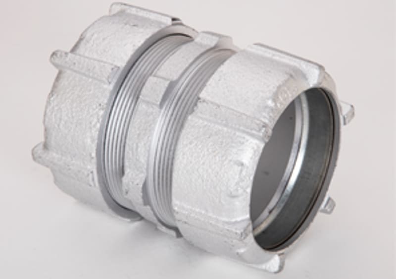 Bridgeport Fittings - Bridgeport 3106 2-1/2" Rigid/IMC Conduit Compression Coupling, Malleable Iron