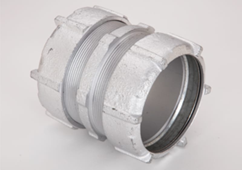 Bridgeport Fittings - Bridgeport 3107 3" Rigid/IMC Conduit Compression Coupling, Malleable Iron