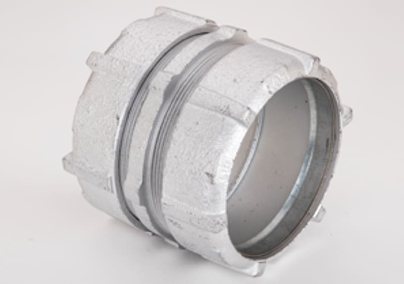Bridgeport Fittings - Bridgeport 3108 3-1/2" Rigid/IMC Conduit Compression Coupling, Malleable Iron