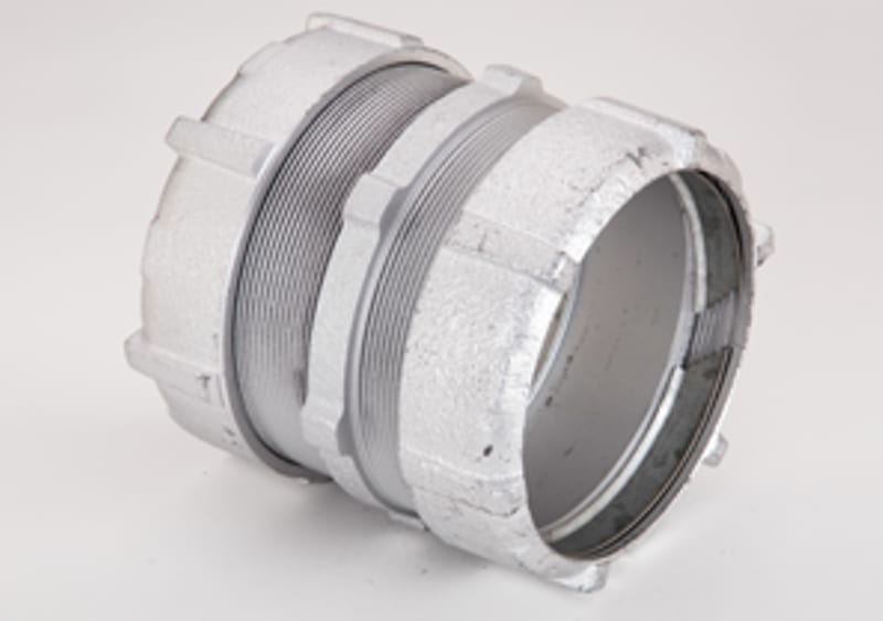Bridgeport Fittings - Bridgeport 3109 4" Rigid/IMC Conduit Compression Coupling, Malleable Iron
