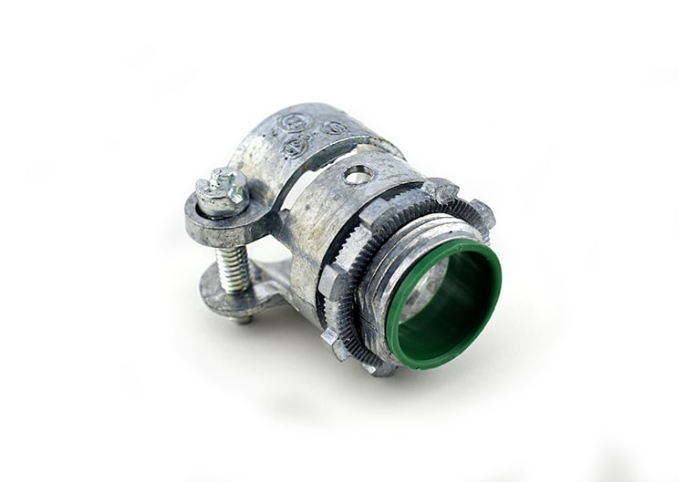 Bridgeport Fittings - Bridgeport 408-DCI2 3/4" Flexible Metal Conduit Squeeze Connector w/ Insulated Throat, Zinc Die Cast