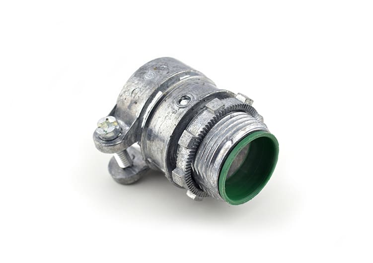 Bridgeport Fittings - Bridgeport 410-DCI2 1" Flexible Metal Conduit Squeeze Connector w/ Insulated Throat, Zinc Die Cast