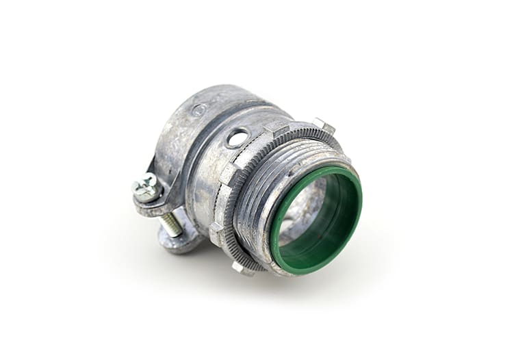 Bridgeport Fittings - Bridgeport 412-DCI2 1-1/4" Flexible Metal Conduit Squeeze Connector w/ Insulated Throat, Zinc Die Cast