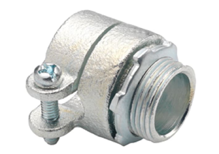 Bridgeport Fittings - Bridgeport 412 1-1/4" Flexible Metal Conduit Squeeze Connector, Malleable Iron