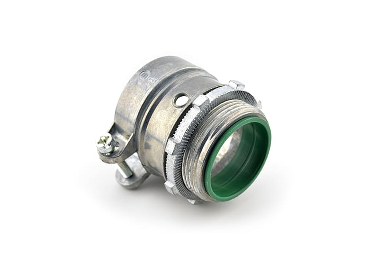 Bridgeport Fittings - Bridgeport 414-DCI2 1-1/2" Flexible Metal Conduit Squeeze Connector w/ Insulated Throat, Zinc Die Cast