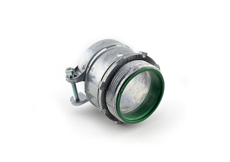 Bridgeport Fittings - Bridgeport 416-DCI2 1-1/2" Flexible Metal Conduit Squeeze Connector w/ Insulated Throat, Zinc Die Cast