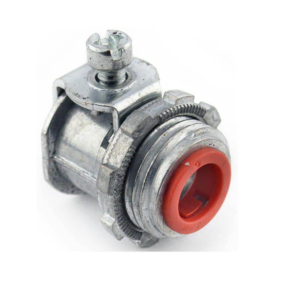 Bridgeport Fittings - Bridgeport 570-DCI2 3/8" 1-Screw U-Strap Insulated Connector, AC/MC/FMC, Die Cast