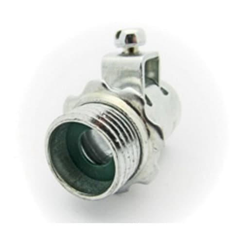 Bridgeport Fittings - Bridgeport 570-S 3/8" 1-Screw U-Strap Insulated Connector, AC/MC/FMC, Steel