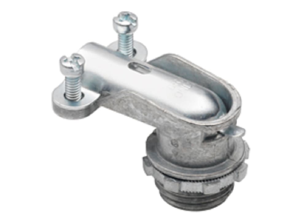 Bridgeport Fittings - Bridgeport 801-DCI2 3/8" 90deg Flex Connector, Insulated Throat, Zinc Die Cast