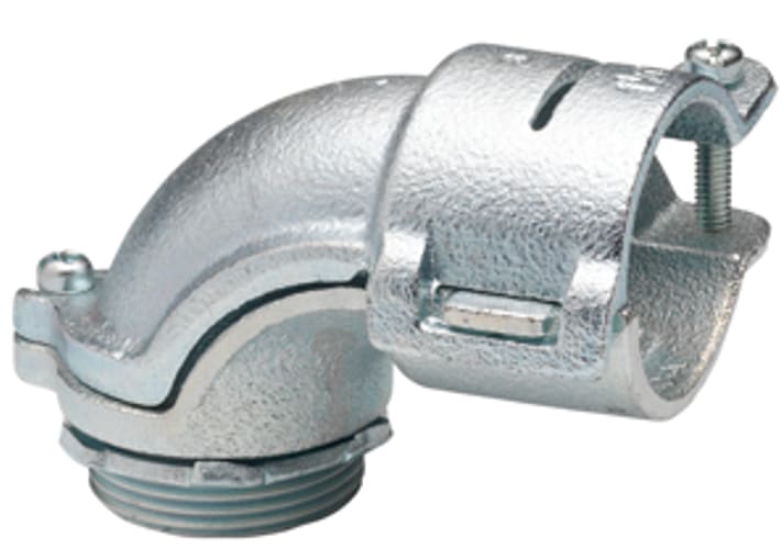 Bridgeport Fittings - Bridgeport 806 3/4" 90deg Flexible Metal Conduit Connector, Malleable Iron