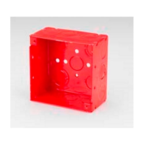Bridgeport Fittings - Bridgeport FA-401 4" Square Box, 2-1/8" Deep, Welded, Fire Alarm Red