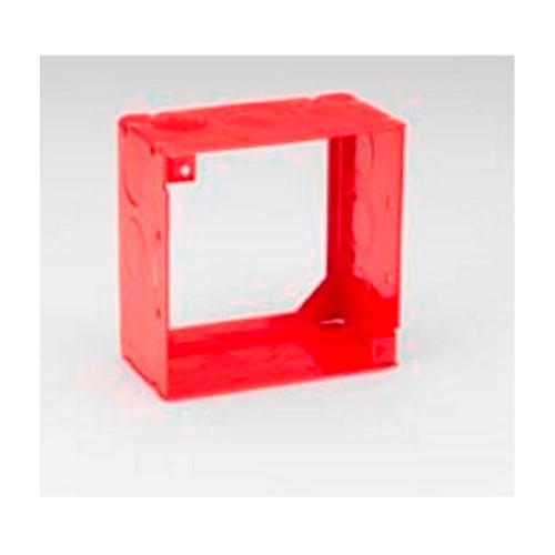 Bridgeport Fittings - Bridgeport FA-404 4" Square Box Extension Ring, 2-1/8" Deep, Welded, Fire Alarm Red