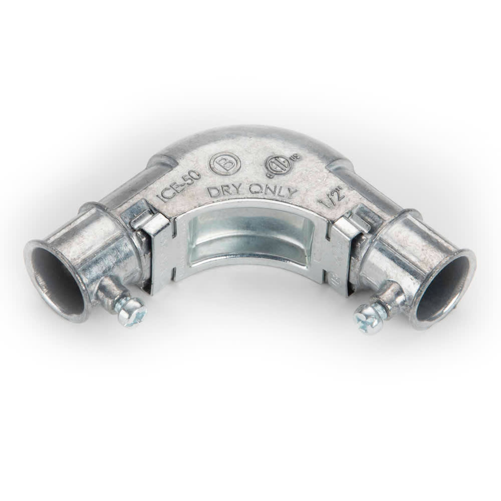 Bridgeport Fittings - Bridgeport ICE-50 1/2" Set Screw Inside Corner Elbow, w/ Removable Cover, Zinc Die Cast