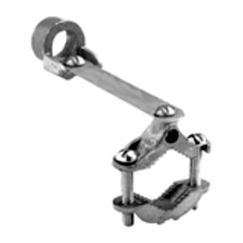 Bridgeport Fittings - Bridgeport 1325-BH 1/2"-1" Strap and Hub Ground Clamp, Brass w/Steel Screw (1/2" Hub)