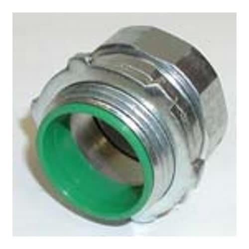 Bridgeport Fittings - Bridgeport 254-USI 1-1/2" EMT Compression Connector with Insulated Throat, Steel (USA)