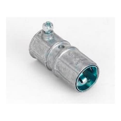 Bridgeport Fittings - Bridgeport 280SP 1/2" to 3/8" Combination Coupling, EMT Set Screw to AC/MC/FMC Snap-in, Die Cast