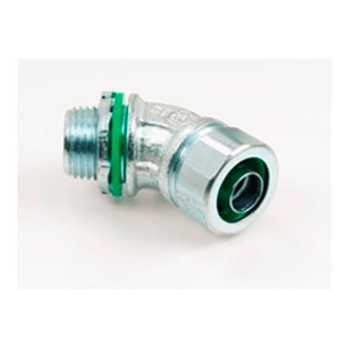 Bridgeport Fittings - Bridgeport 455-SLT 2" 45deg Liquidtight Connector, Malleable Iron