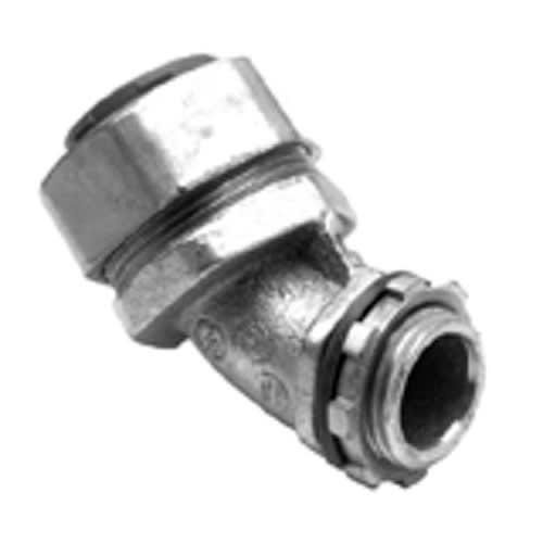 Bridgeport Fittings - Bridgeport 451-SLT 3/4" 45deg Liquidtight Connector, Malleable Iron