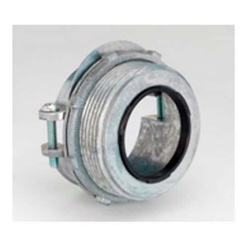 Bridgeport Fittings - Bridgeport 687-DCI2 2-1/2" 2-Screw Strap Connector, Insulated Throat, Steel/Alum MC Cable, Zinc Die Cast