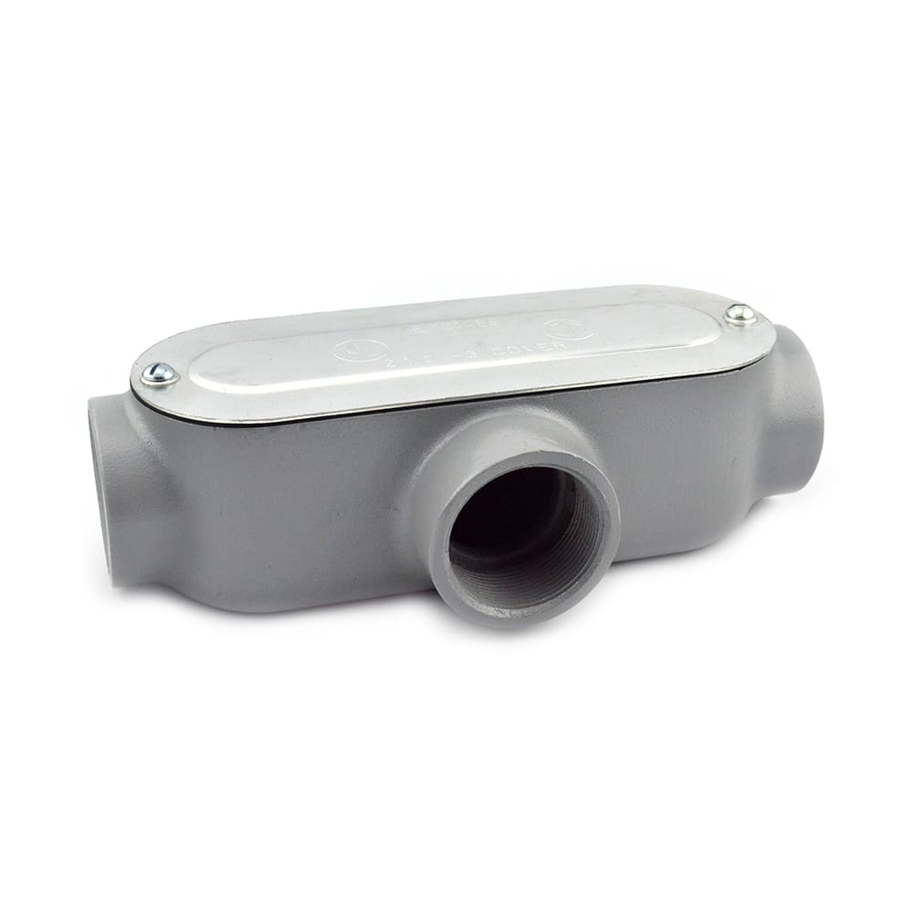 Bridgeport Fittings - Bridgeport T-47CG 2-1/2" Type-T Conduit Body w/ Cover &amp; Gasket, Aluminum