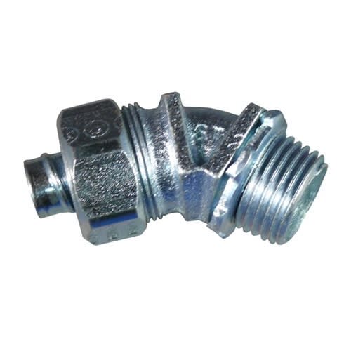 Appleton Electric - Appleton ST-45100 1" 45deg Liquidtight Plain Throat Connector, Malleable Iron