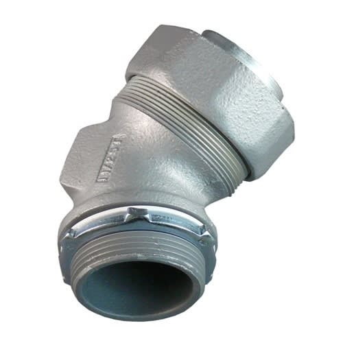 Appleton Electric - Appleton ST-45150 1-1/2" 45deg Liquidtight Plain Throat Connector, Malleable Iron