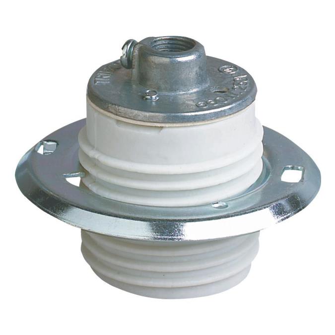 Westinghouse Lighting Corp. - Westinghouse Lighting 2227200 250 Volt 660 W 2-1/8 Inch Medium Base Porcelain Incandescent Lamp Socket with Steel Shade Ring