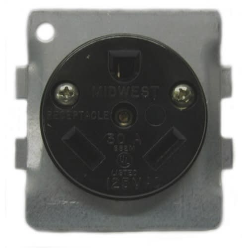 Midwest Electric - Midwest Electric Products BR32U 125 Volt 30 Amp Base Mount Single Straight Blade Receptacle