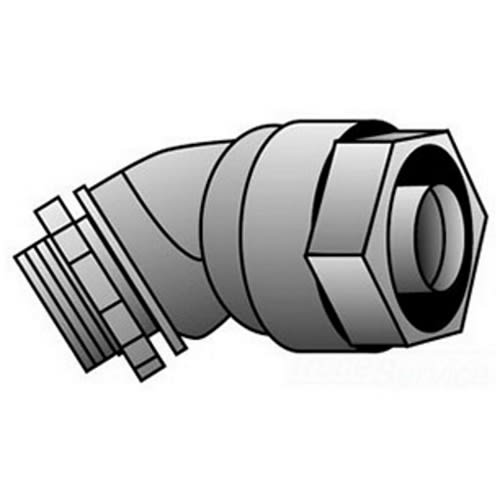 OZ-Gedney Co. - O-Z/Gedney 4Q-475 3/4" 45deg Liquidtight Connector, Malleable Iron Body, Steel Ferrule