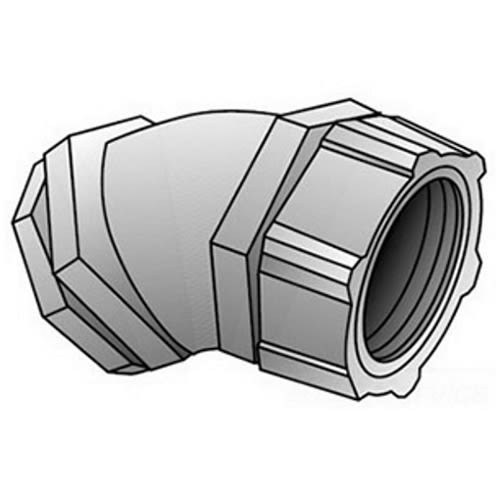 OZ-Gedney Co. - O-Z/Gedney 4Q-4300 3" 45deg Liquidtight Connector, Malleable Iron Body, Steel Ferrule