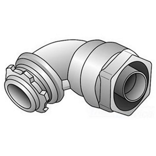 OZ-Gedney Co. - O-Z/Gedney 4Q-9125 1-1/4" 90deg Liquidtight Connector, Malleable Iron Body, Steel Ferrule